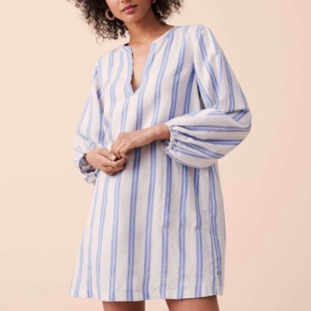 Lou & Gray NWOT Blue Vertical Stripe Shirt Dress